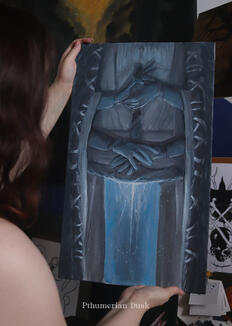 Age of the Stars (Elden Ring), acrylics on canvas board, 2024