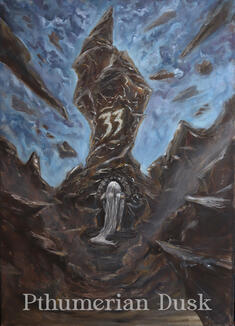 The Monolith (Expedition 33), acrylic and gold leaf, 2025